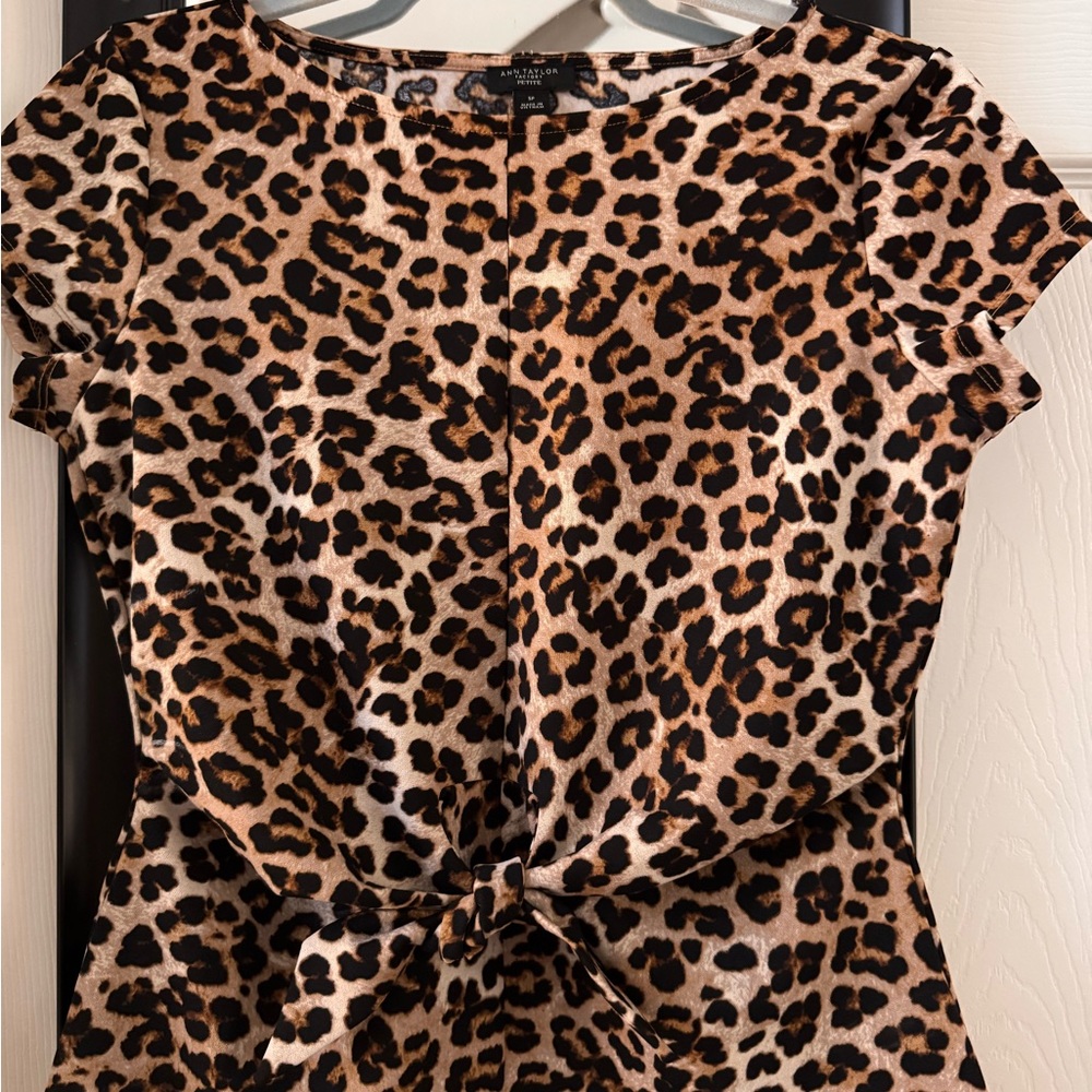 Ann Taylor Factory Leopard Print Top - Tan and Black